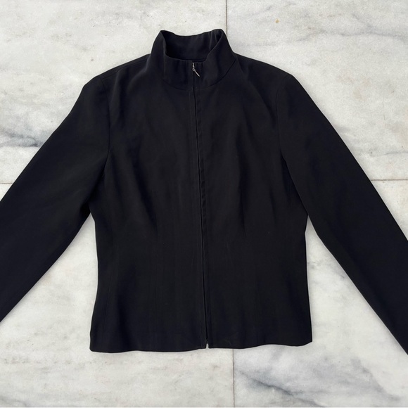 Vintage Donatella Jacket Black Full Zip Long Sleeve Women’s 12 Minimalist - Picture 3 of 10